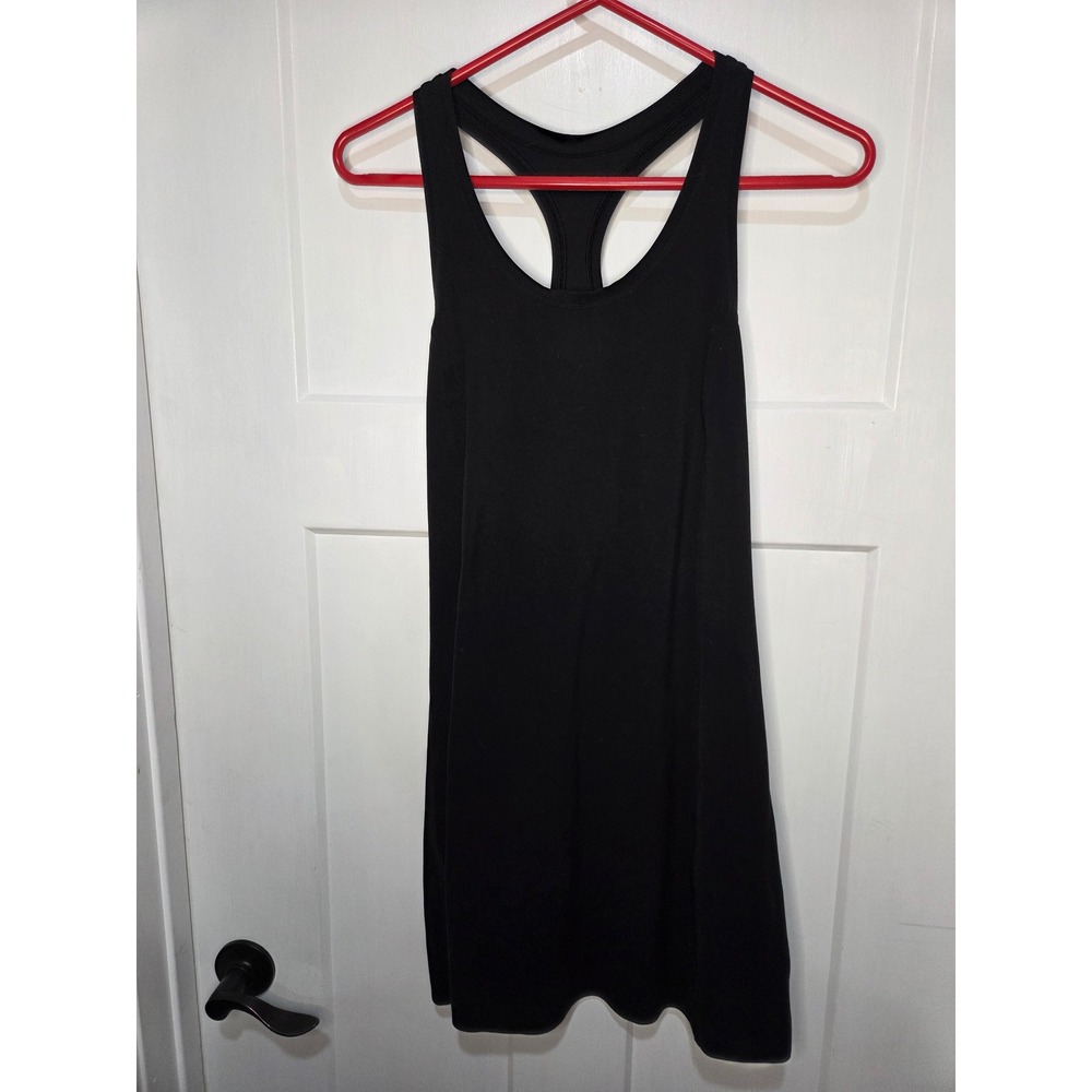 Athleta On My Way Dress Black Racerback Athletic Mini‎ Dress Small S